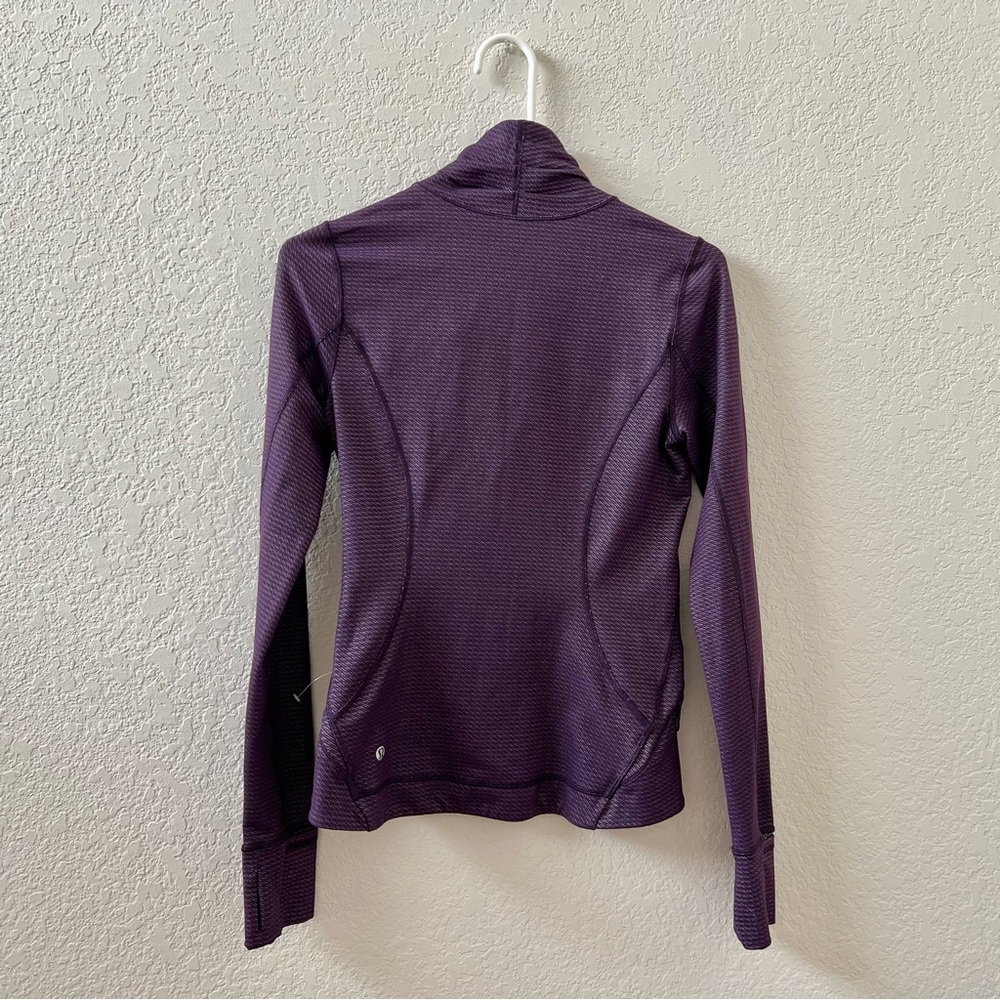 Lululemon Precision Jacket Likac Deep Zinfandel Asymmetrical Front Zip Sz 6 - Picture 5 of 5
